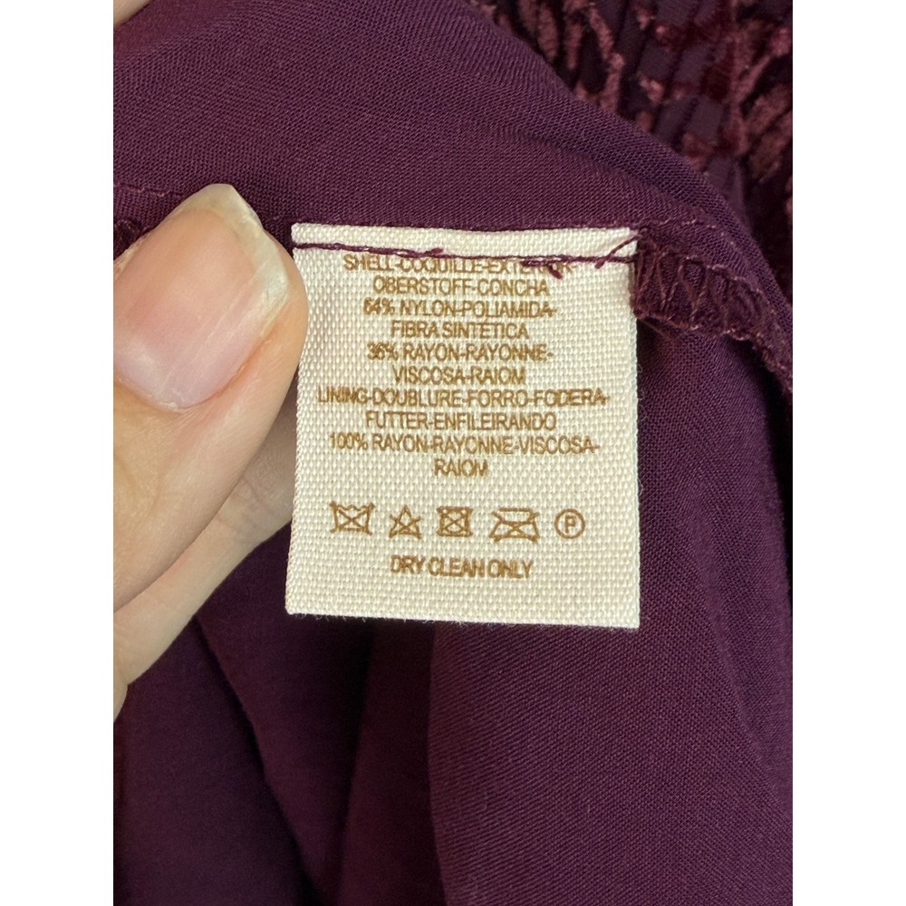 Free People Whimsigoth Plum Velvet Floral Dress - Picture 7 of 7